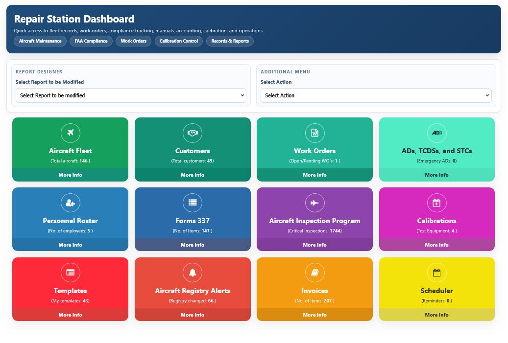 QuickLogBooks dashboard preview